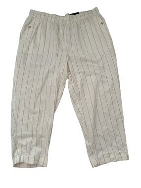 Jones New York Linen Blend Crop Pants Color Ivory Size 2X